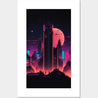 Synthwave City By Night Posters and Art